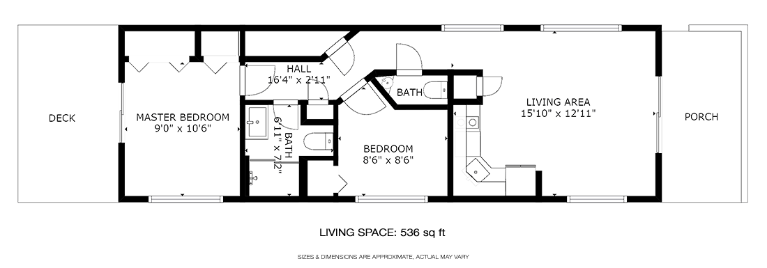 Two bedroom slip house floor layout