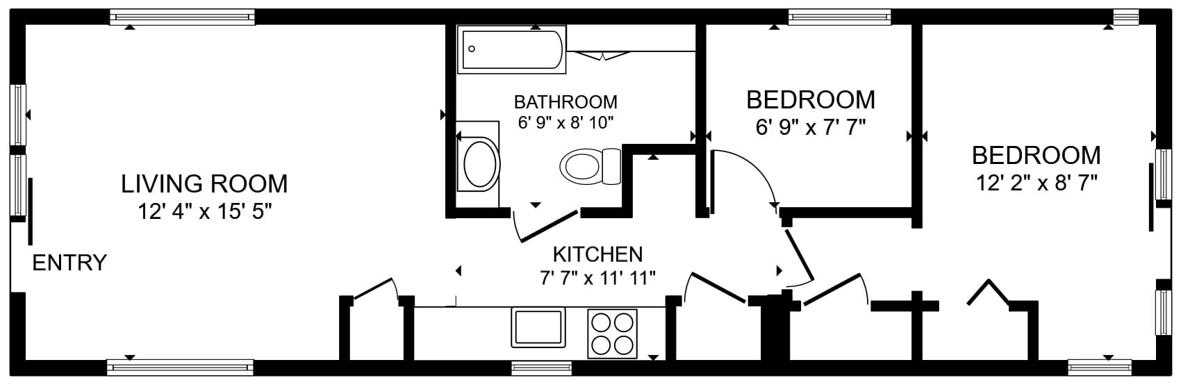 Three bedroom floor layout